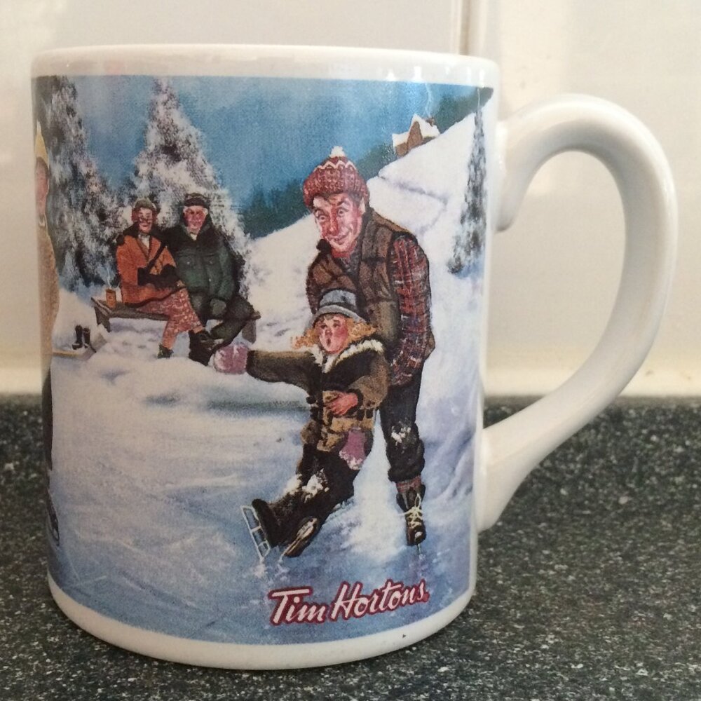 Tim Hortons Coffee Mug Skating Pond Limited Edition Multicolor Ceramic #003